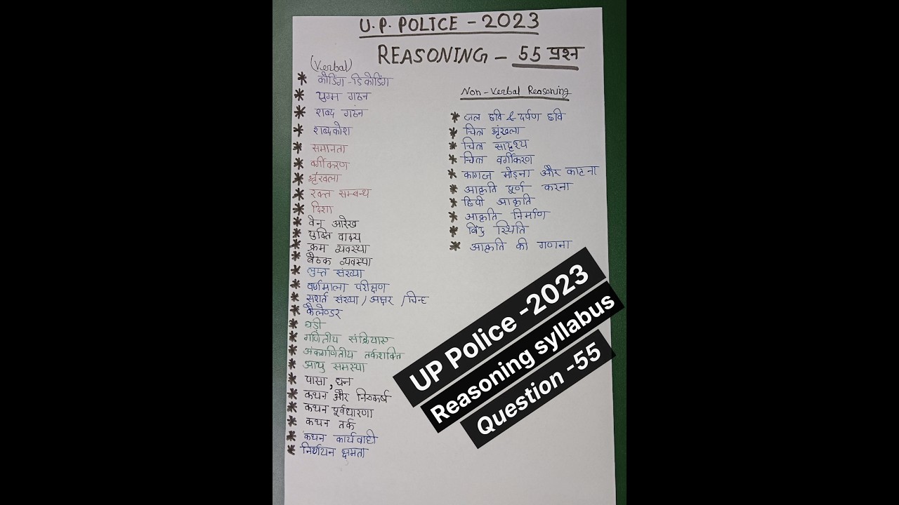 up police reasoning #syllabus  || #up police reasoning syllabus 2023