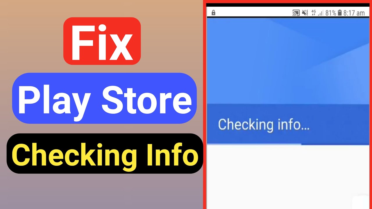 How to fix checking info play store. How to fix play store checking info problem.