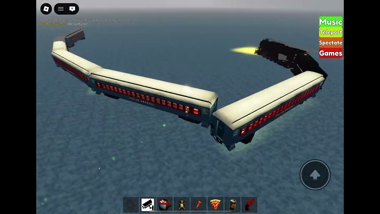 Polar express ice scene but Roblox