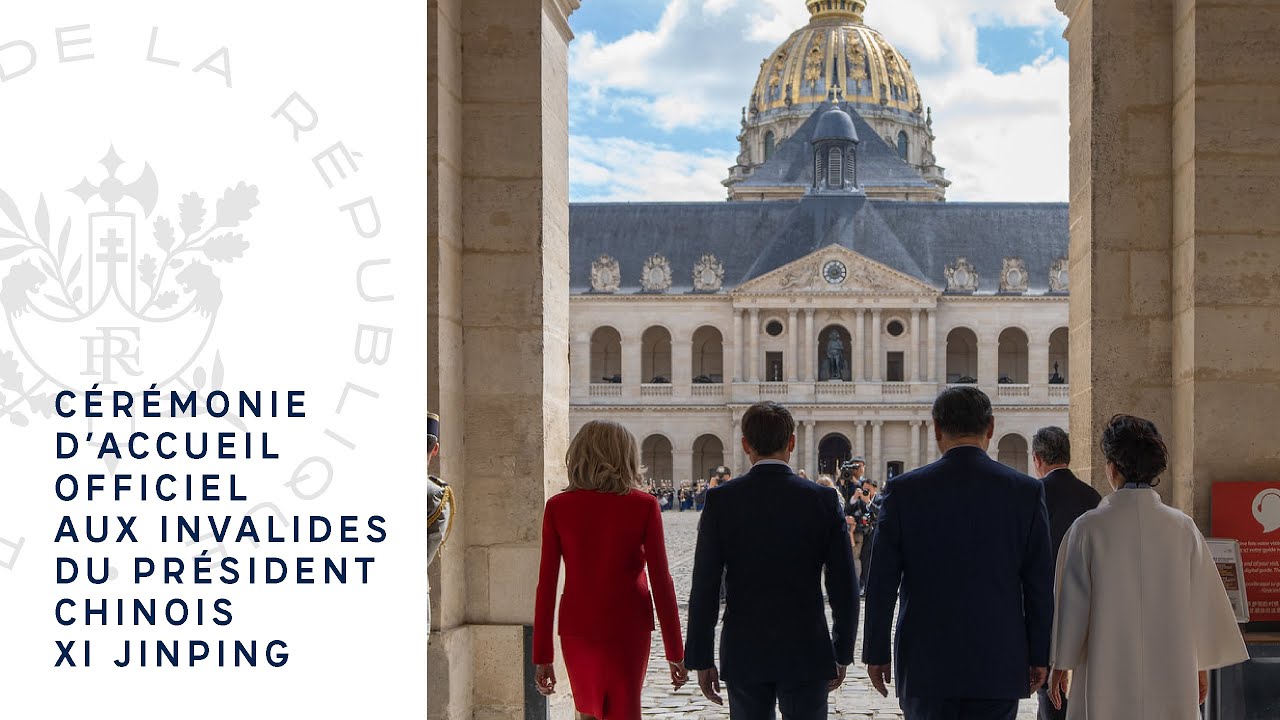 Cérémonie d’accueil officiel aux Invalides du Président de la République populaire de Chine.