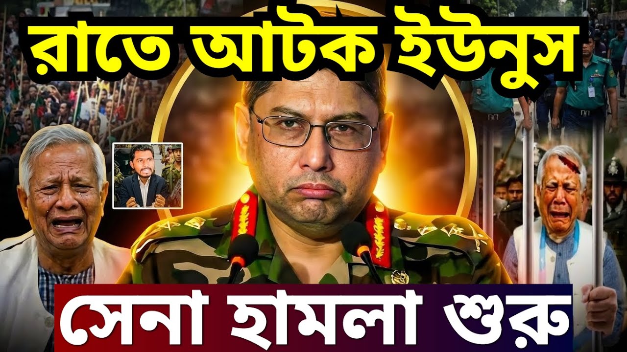 রাতে আটক ইউনুস, সেনা হামলা শুরু  / ajker khobor jamuna tv / ajker khobor somoy tv