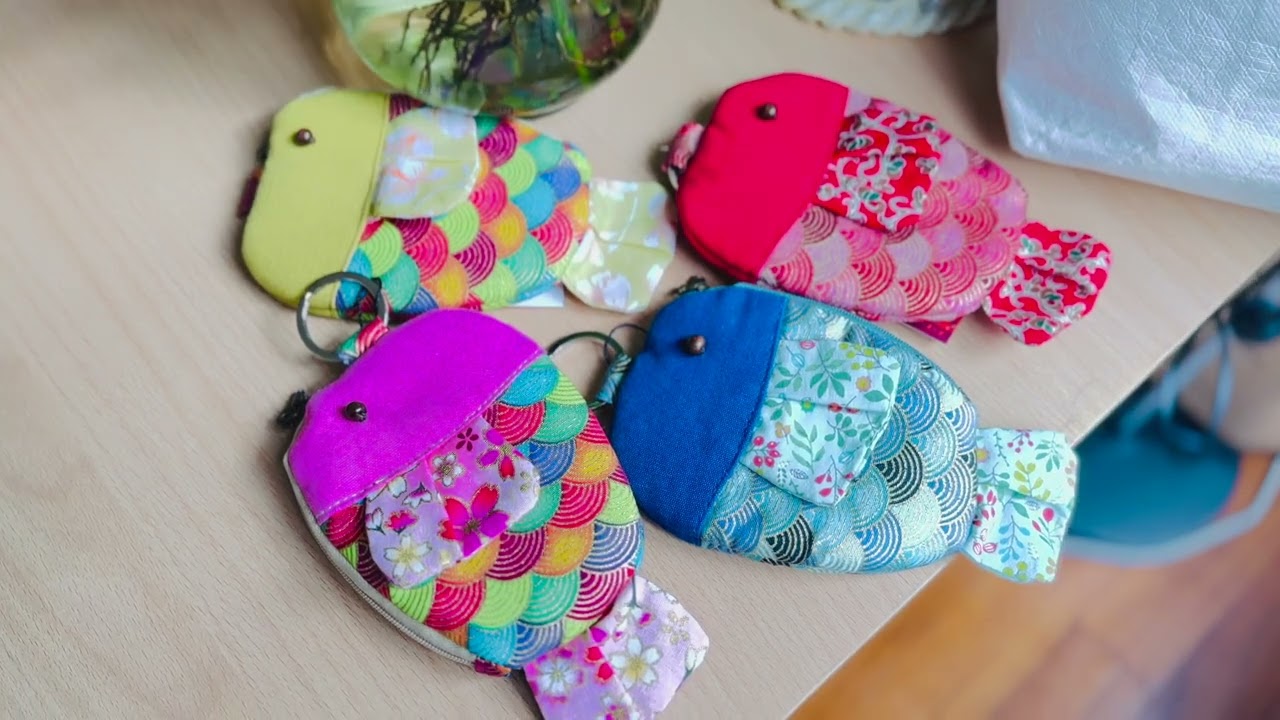 Handmade Fish Coin Pocket Keychain, Coin Holder Keychain, Keychain Pouch Coin Purse#keychain #purse