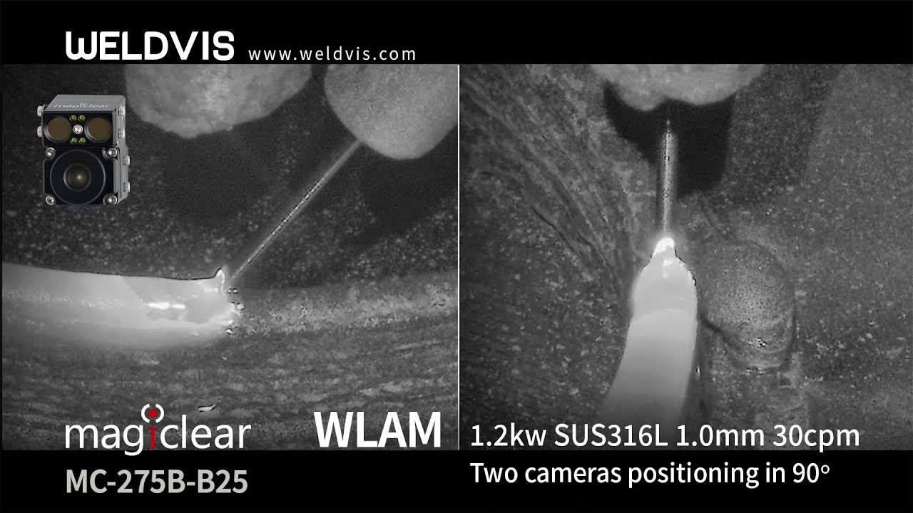 MC-275B-B25 WLAM 1.2kw SUS316L 1.0mm 30cpm Two cameras positioning in 90degrees #magiclear