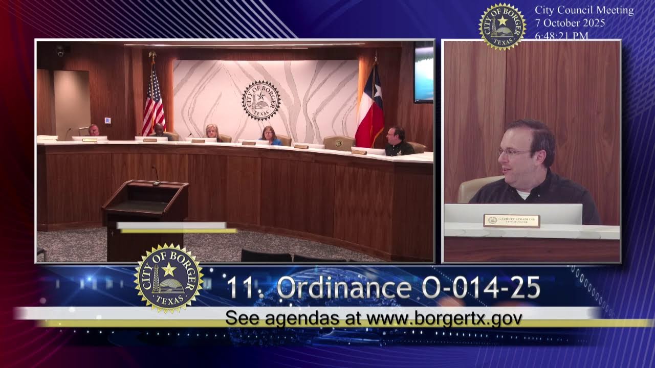 City of Borger - Regular City Council Meeting - October 7th, 2025