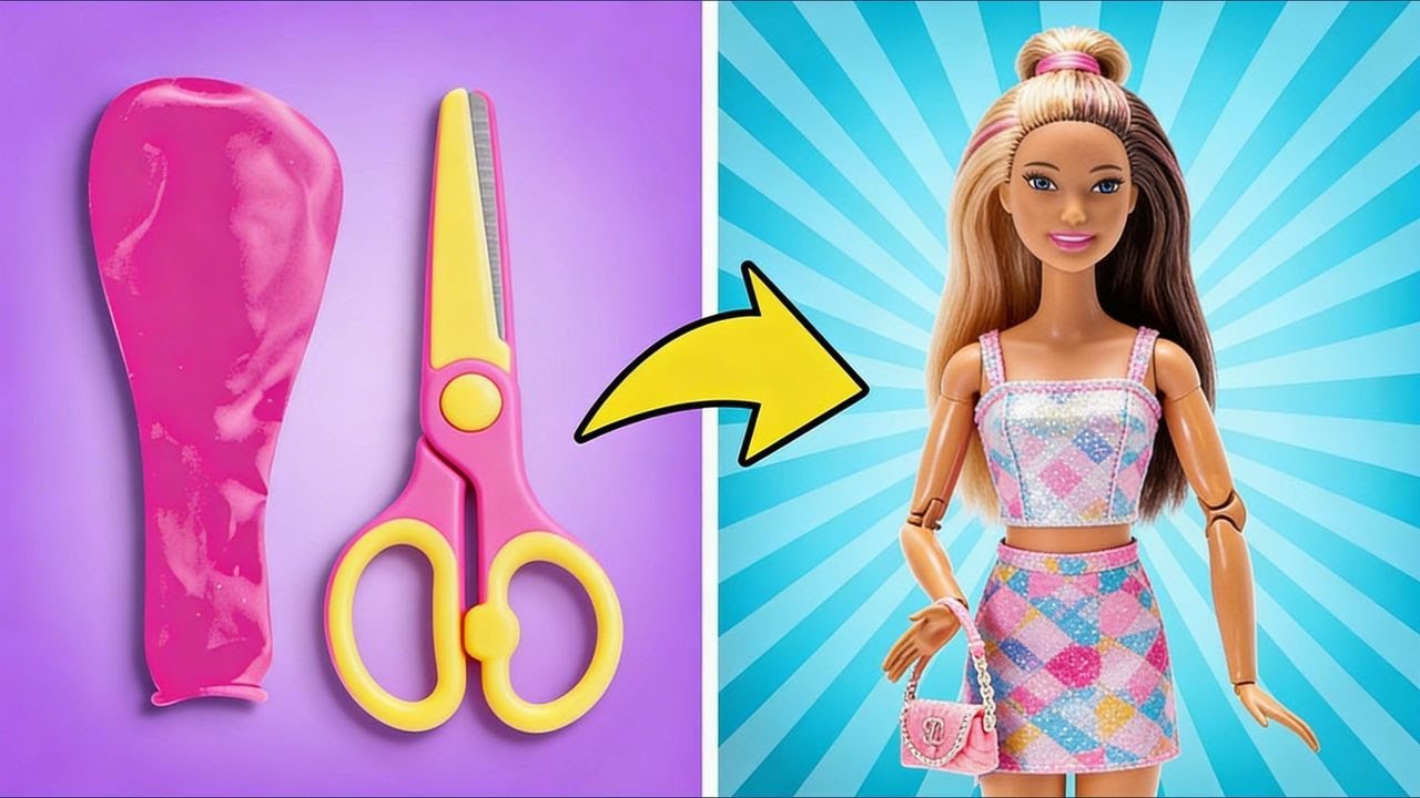EASY & FUN DIY 🎈 FOR KIDS! Transforming Doll Fashion Outfits with Balloons