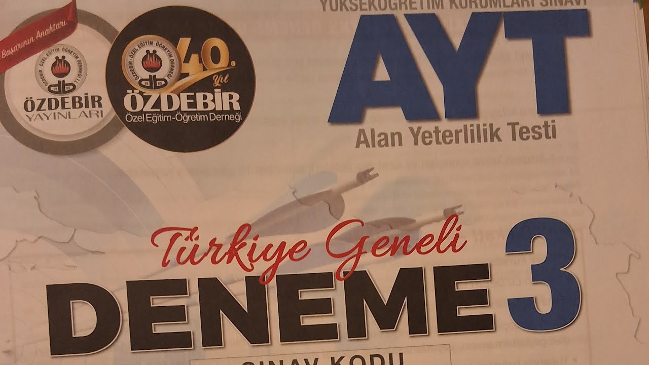 ÖZDEBİR YAYINLARI AYT TG DENEME 3 GEOMETRİ  ÇÖZÜMLERİ