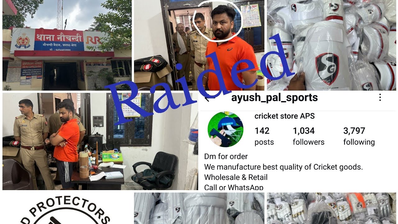 #Brand #Protection #Raid #Duplicate #SG #Cricket #Goods at #Ayush #Pal #Sports #Meerut #Police