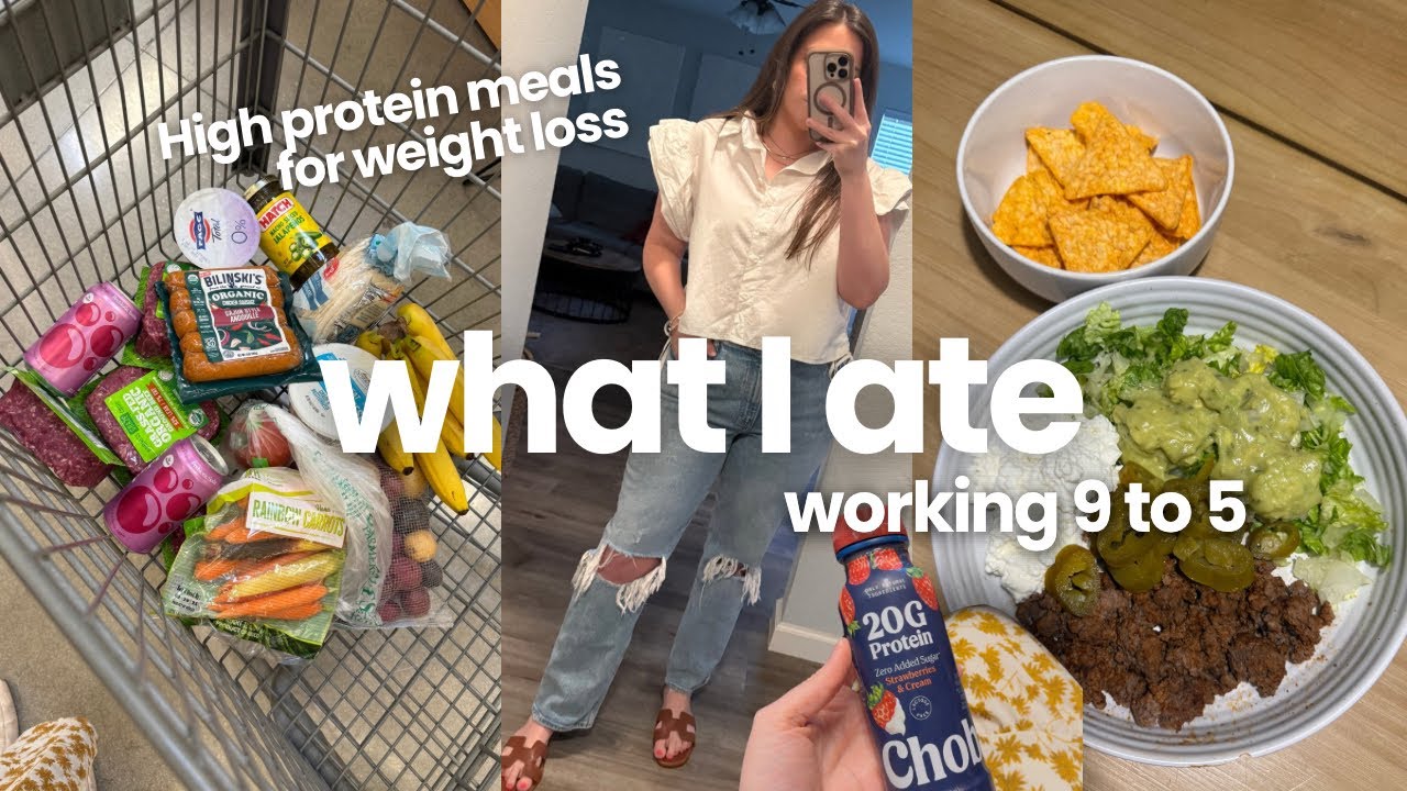 what I eat in a day | high protein meals & day at the office working 9 to 5