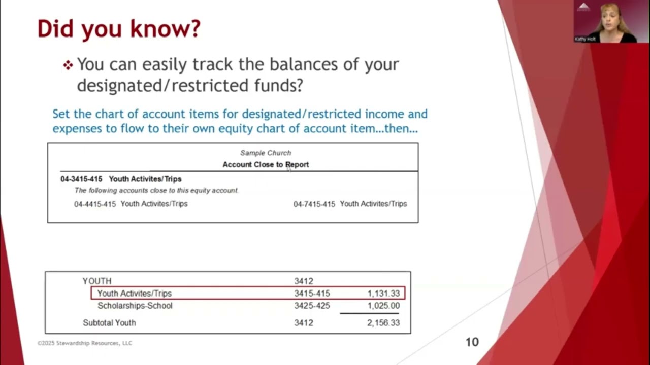 Track Balances of Designated Funds in PowerChurch Plus