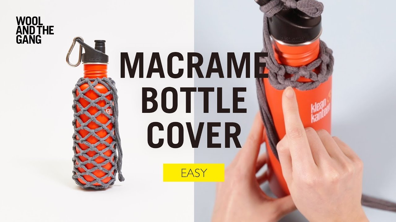 Чехол для бутылки в технике макраме