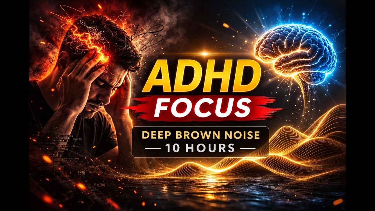 Deep Brown Noise for ADHD Focus (10 Hours) | Low Rumble Sound | Black Screen | No Music