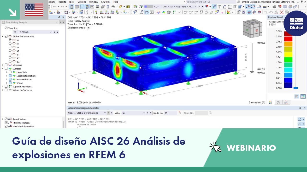 [EN] Webinario | Guía de Diseño AISC 26 Análisis de Explosiones en RFEM 6 (EE.UU.)