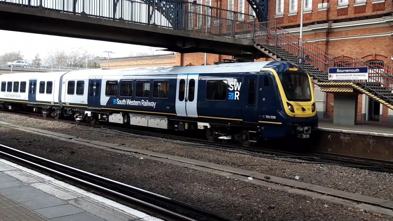 SWR Class 701 Arterio 701028 through Bournemouth on test - 5Q51 - 14/03/22