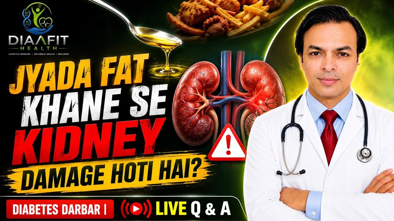 क्या ज्यादा फैट लेने से किडनी प्रॉब्लम होती है? | DIABETES DARBAR | LIVE Q & A | DIAAFIT