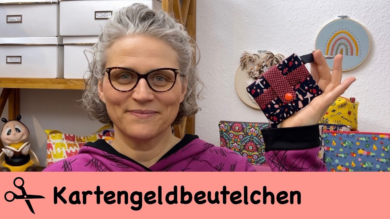Kartengeldbeutelchen mit Stoffresten nähen / kostenloses Schnittmuster