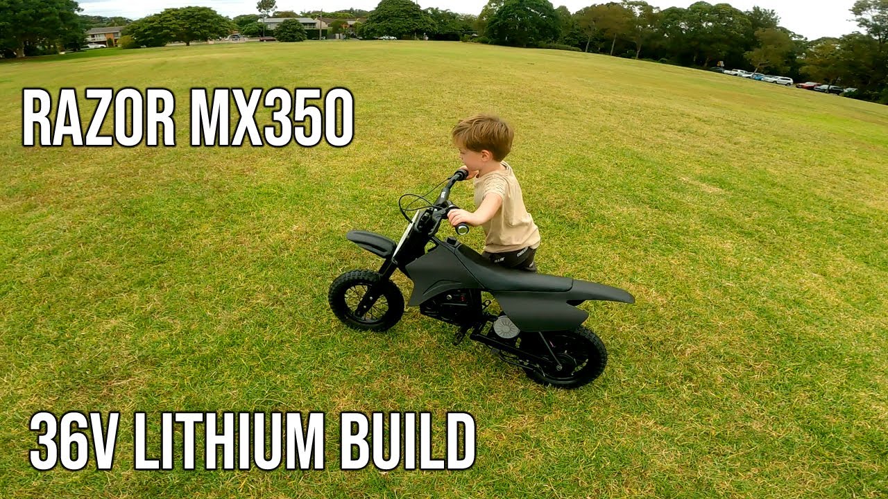 Сборка Razor MX350 — матово-чёрный 36-вольтовый литиевый аккумулятор с функцией повышения напряжения