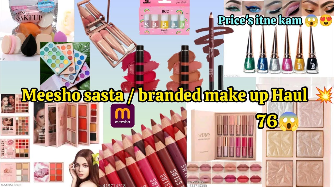 Meesho branded ya sasta makeup Haul 💥 😱♥️ viral makeup products budget friendly ( liner. Lipstick.M)