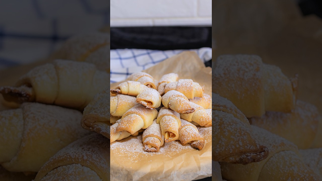 Szybkie rogaliki z jabłkami 🍏🍎 50 rogalik&oacute;w w niecałą godzinę 🥐🥐 #orchideli #przepis #ciasto