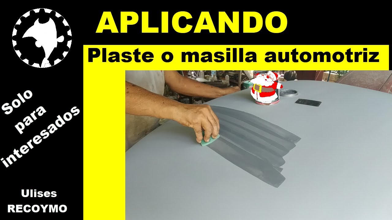 Aplicando plaste o masilla automotriz