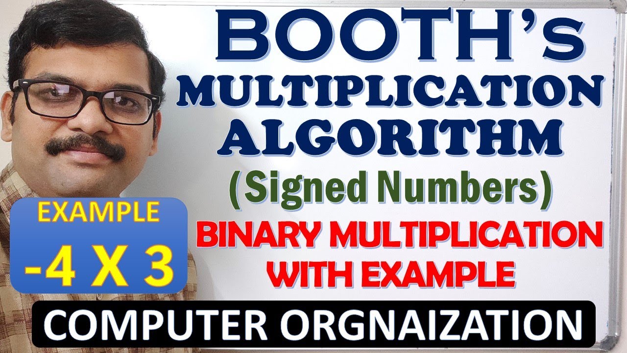 Booth's Multiplication algorithm with example (-4 x 3)||Binary Multiplication||Computer Organization