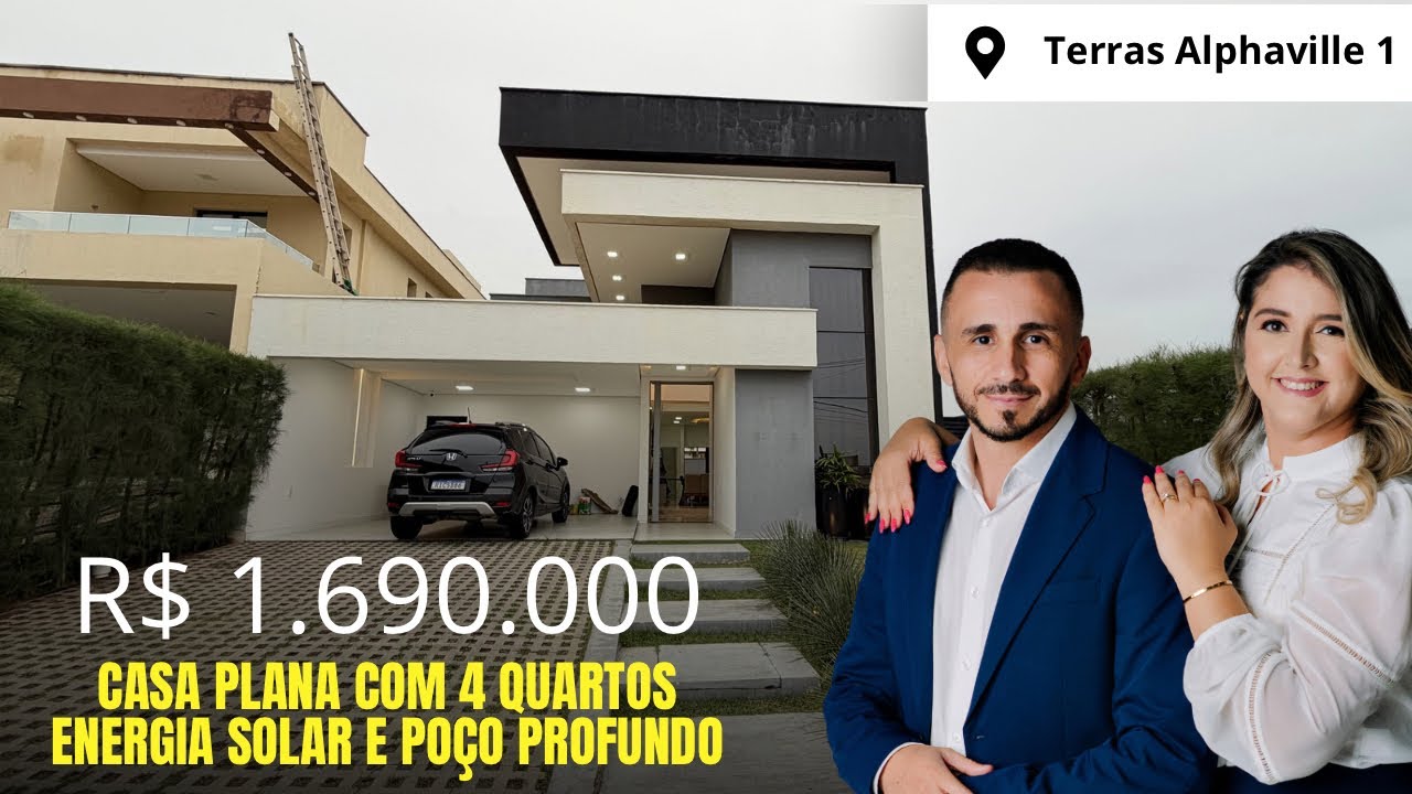 💎Casa Plana Porteira Fechada com 4 quartos | Energia Solar e Poço Profundo 