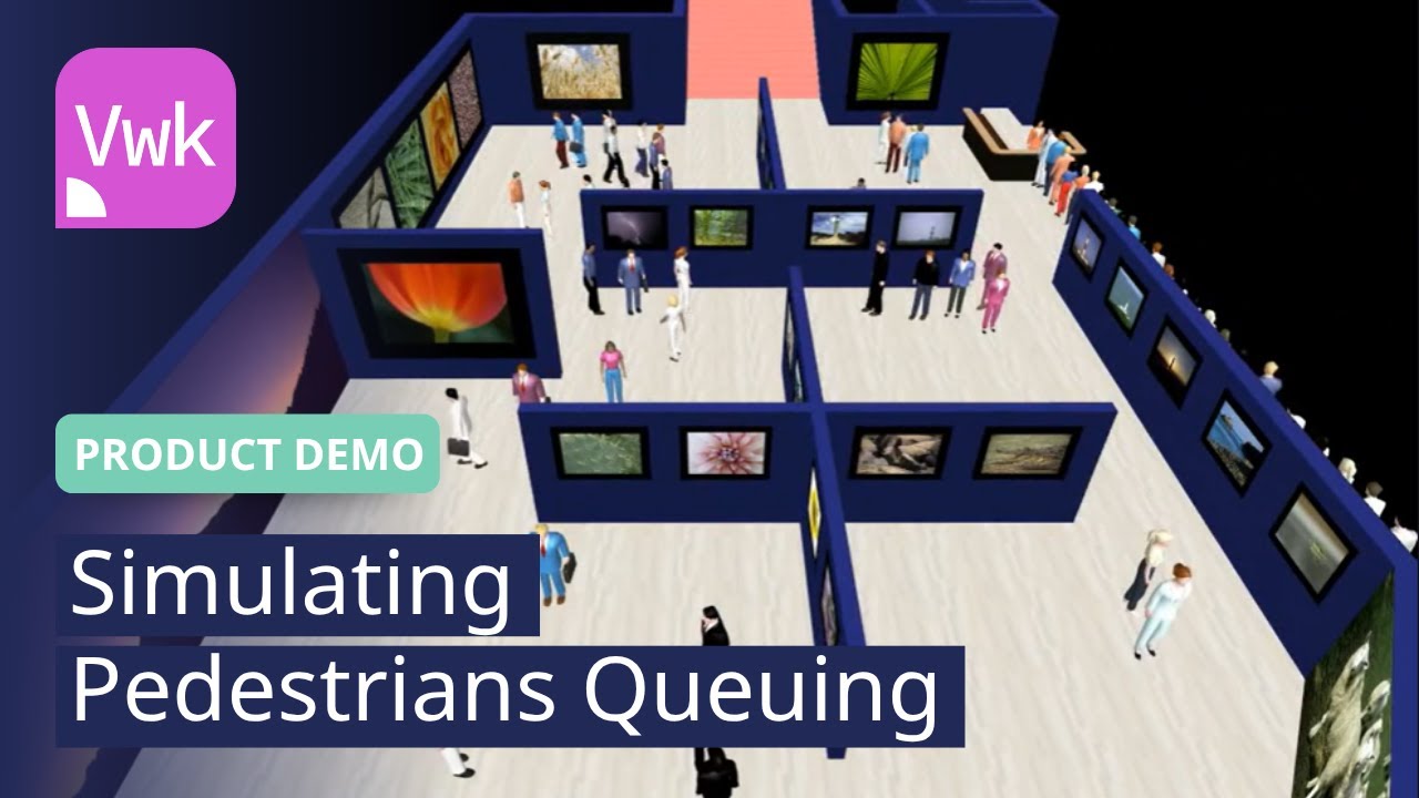 Simulating Pedestrians Queuing | PTV Viswalk | Product Demo