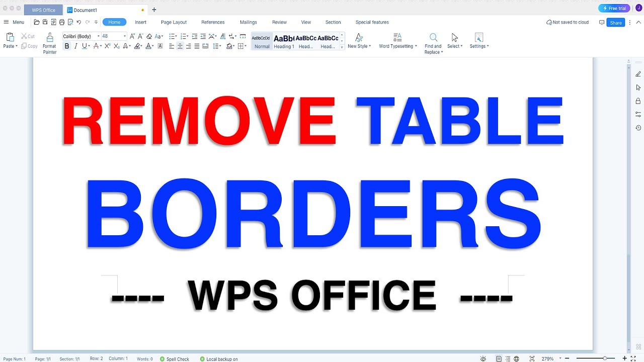 How To Hide Table Lines In WPS Word | Writer