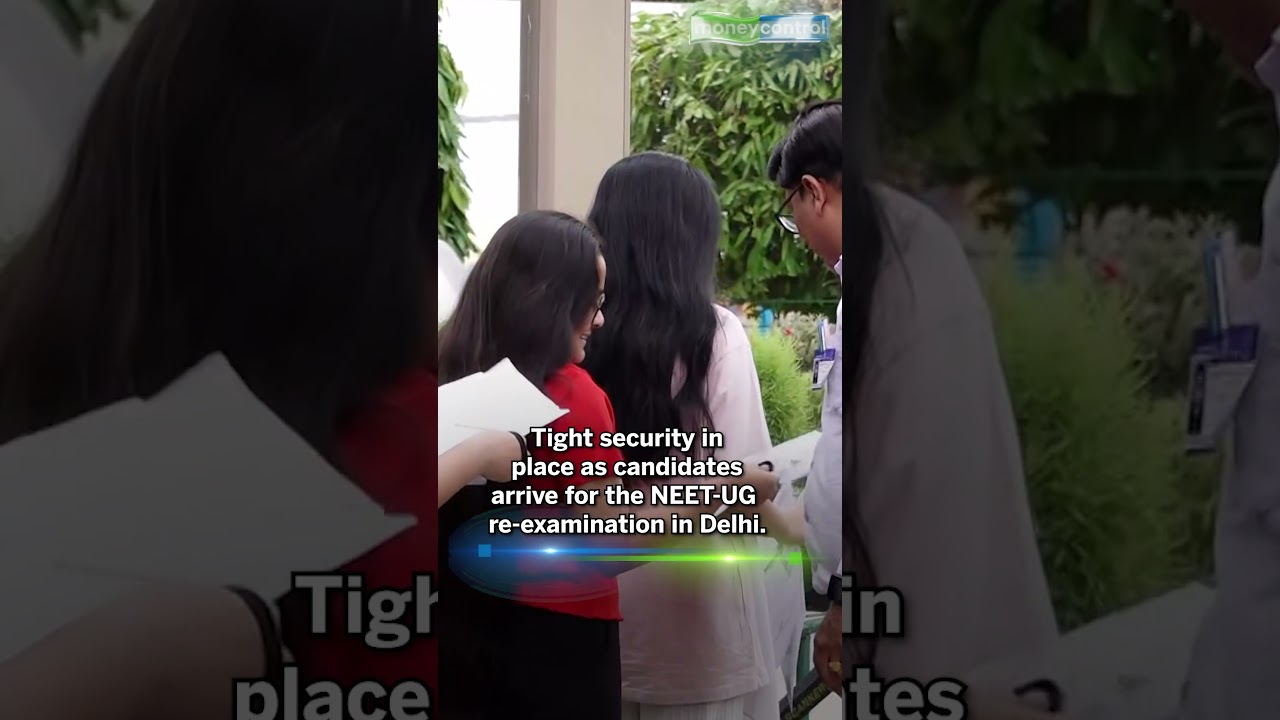 Tight security in place as candidates arrive for the NEET-UG re-examination in Delhi.