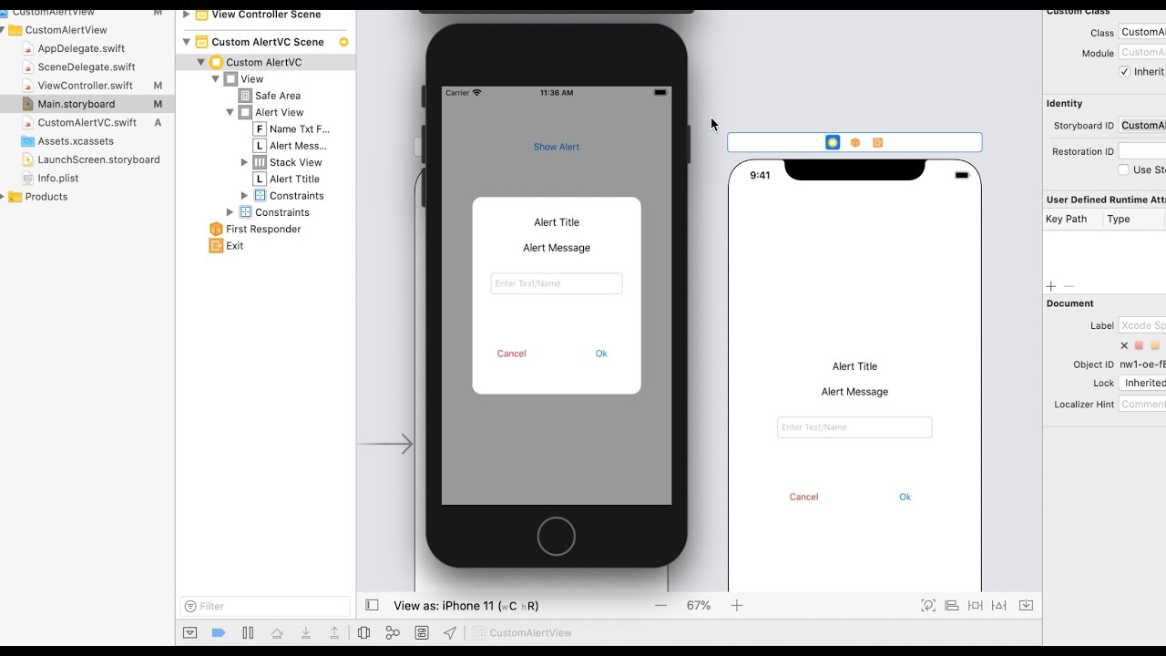 How to create Custom Alert View In Swift || Custom Alert View iOS || Swift Custom Alert View
