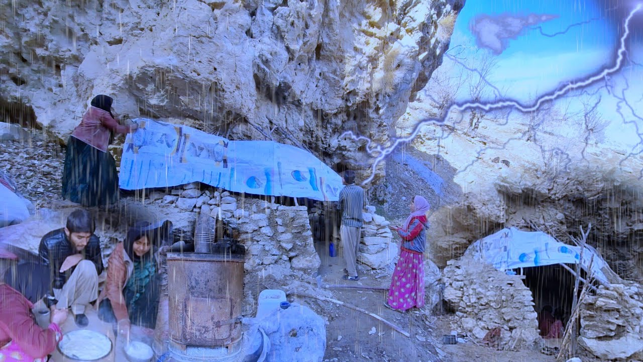 Nomadic Cave Life | Installing a Wood Stove, Traditional Herding & Cooking Ash-e Doogh in Winter