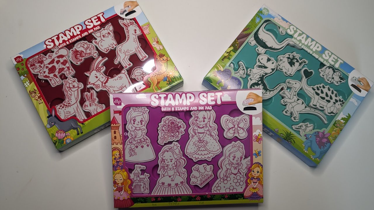 Wir testen die Stamp Set's für Kinder von Action aus Prinzessinnen Bauernhof Tiere und Dinosaurier 🥰