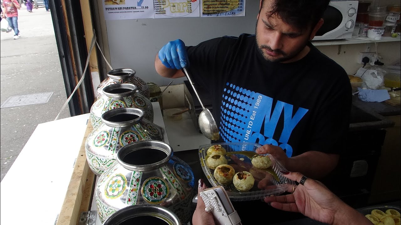 Indian Street Food: Delicious Pani Puri at Mumbai Express, Kingsbury, London.
