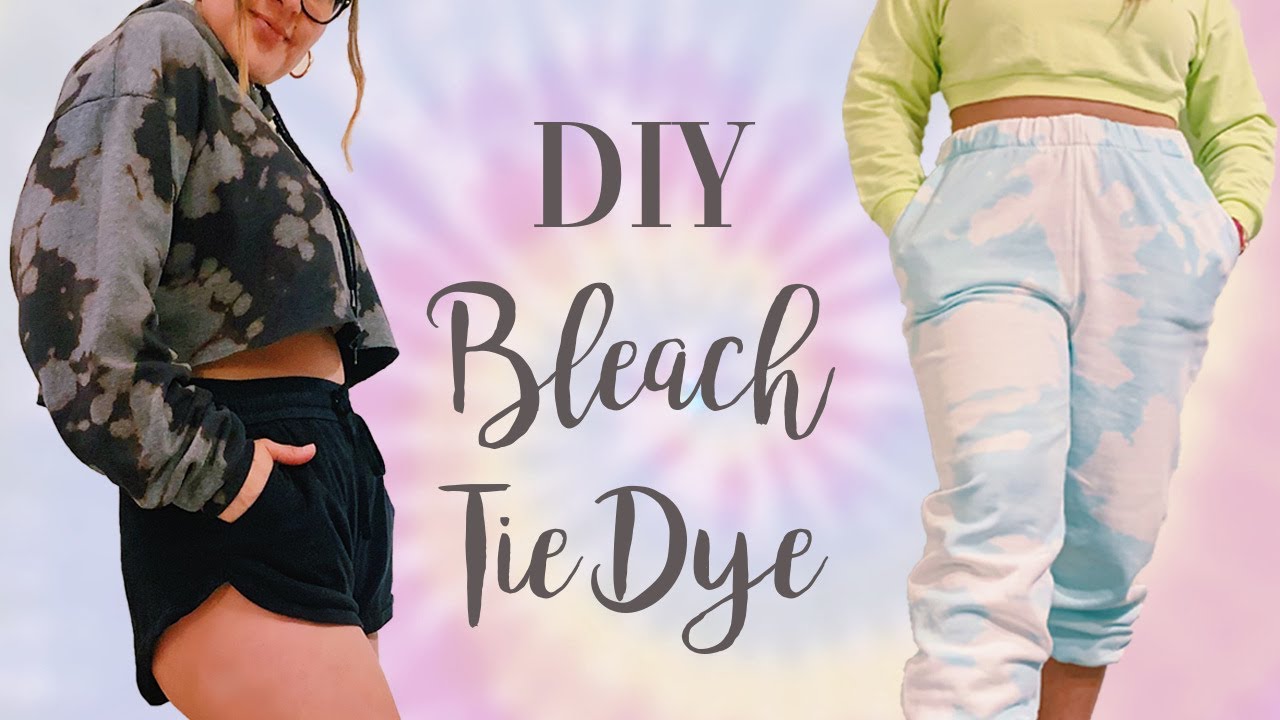 DIY TIE DYE SWEATPANTS & SWEATSHIRT | Easy & Cheap Bleach Tie Dye | How to Bleach TIE DYE