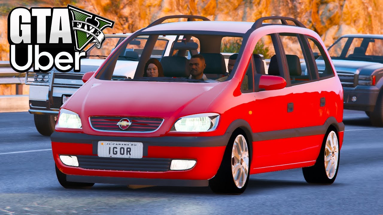 GTA V - UBER | VIAGEM na ESTRADA de ZAFIRA! - G27