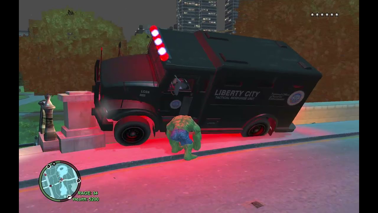 GTA IV 6 Star Wanted Level Rampage Hulk Vs LCPD And Noose Ultimate Chaos with Mods