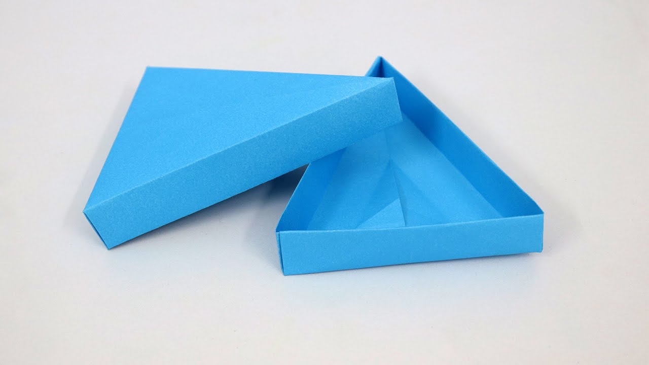 How to Make a Paper Triangle Box - Origami Triangular Box Tutorial - Paper Gift Box