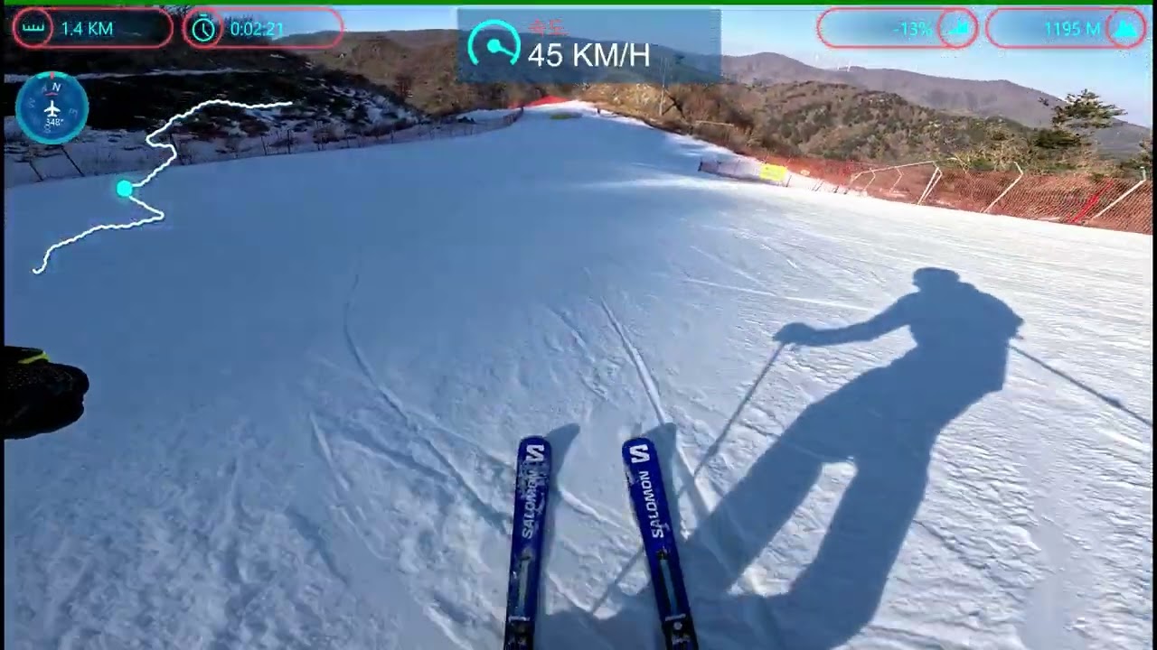 Garmin VIRB Edit test - 202060217 오투리조트 스키장 헤드-해피