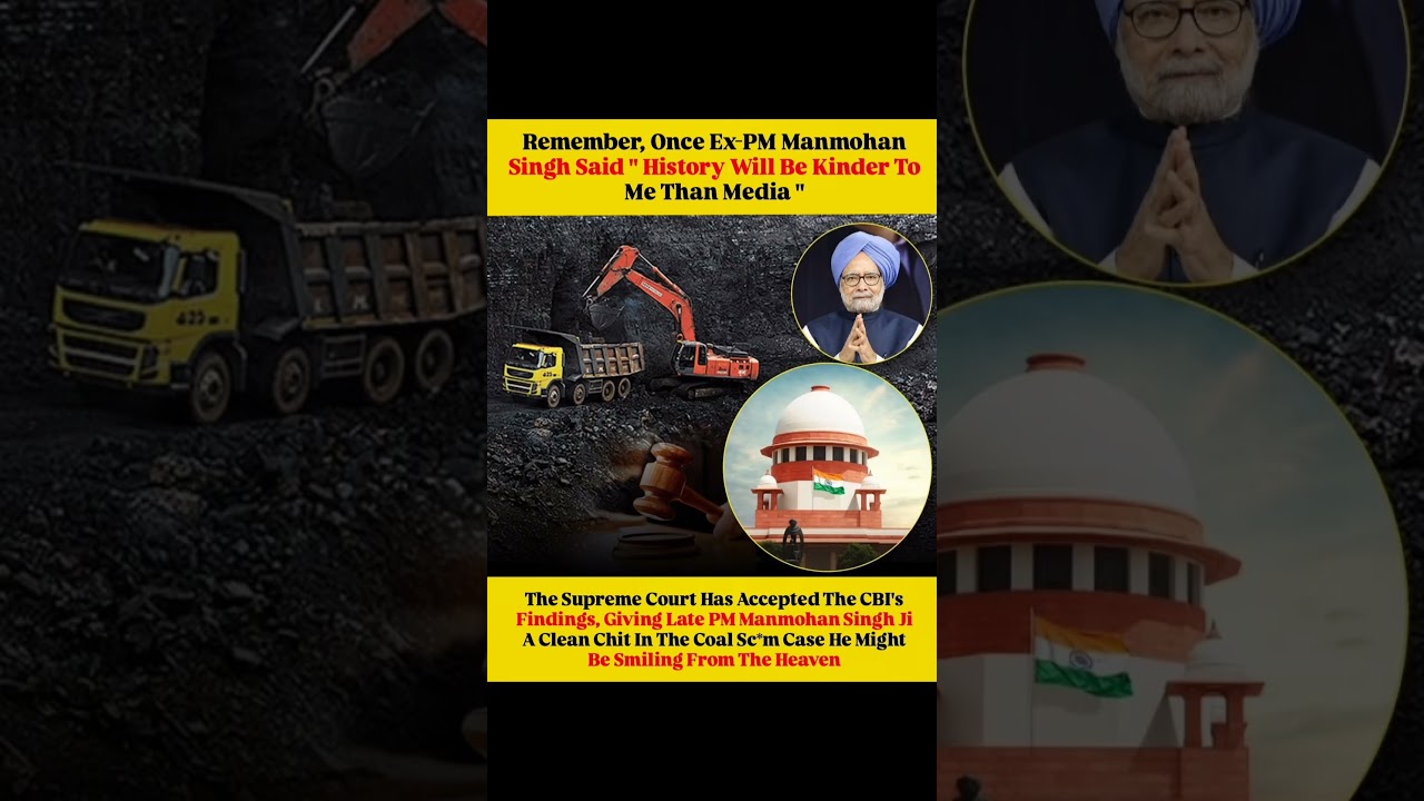 SC gives Dr. Manmohan Singh a posthumous clean chit in the coal case. A legacy vindicated. 🇮🇳