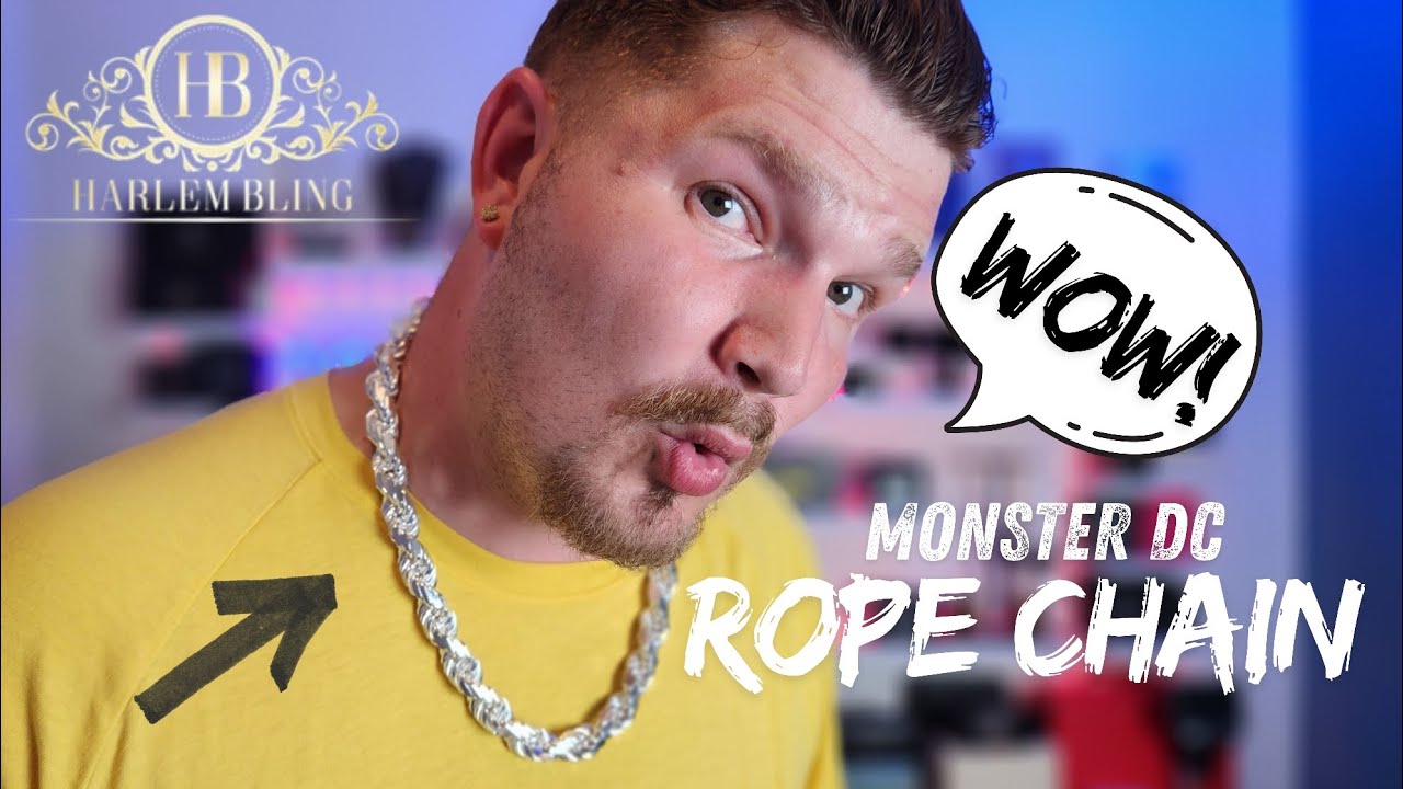 Monster 14.5mm Diamond Cut Silver Rope Chain from Harlem Bling!