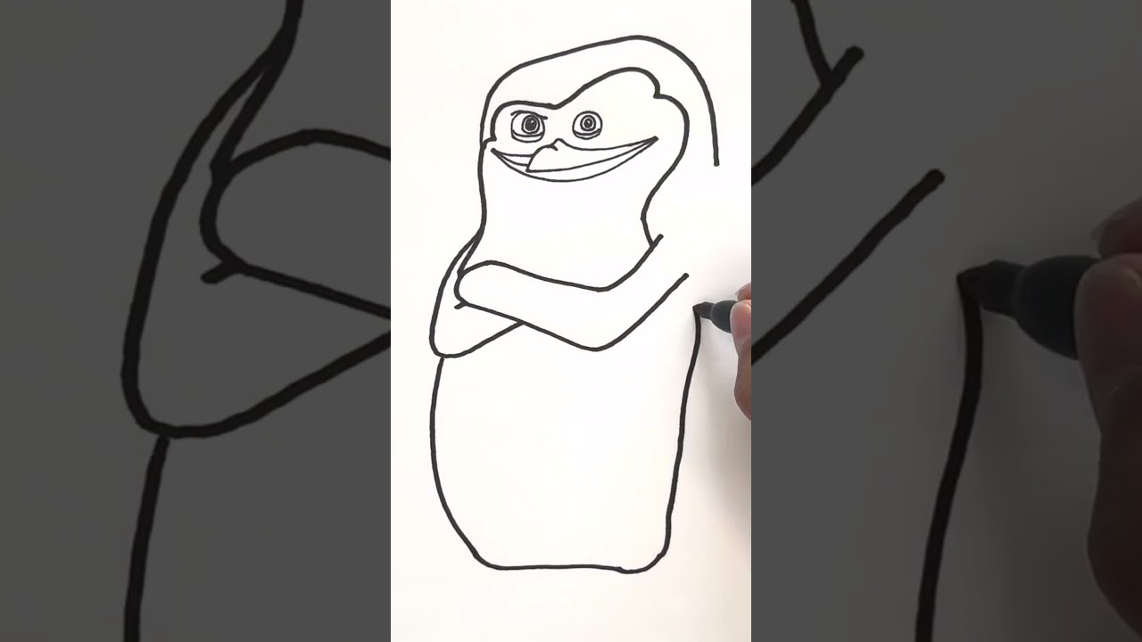 How to draw Skipper the Penguin | Penguins of Madagascar - Simple #shorts