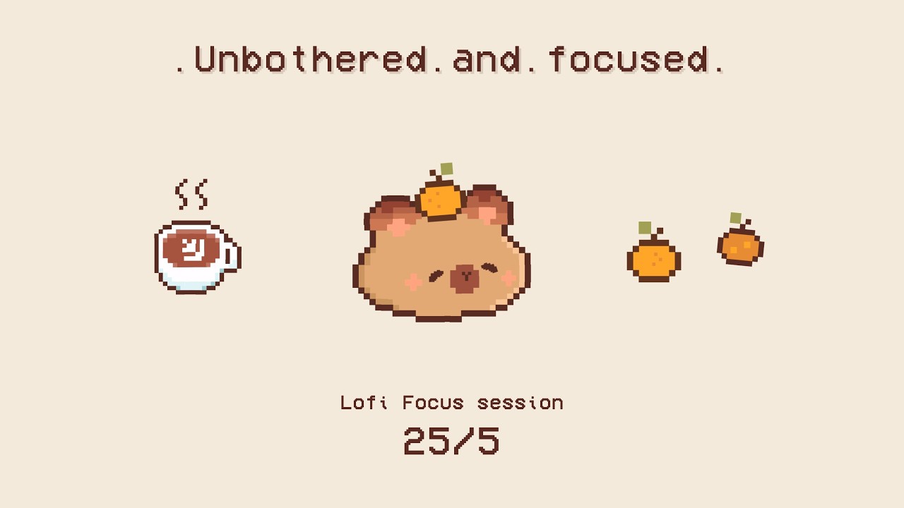 🍊 3 HR pomodoro (25/5) | Study With Me | Unbothered Lofi Focus Timer | No Midroll ads | Stay focused