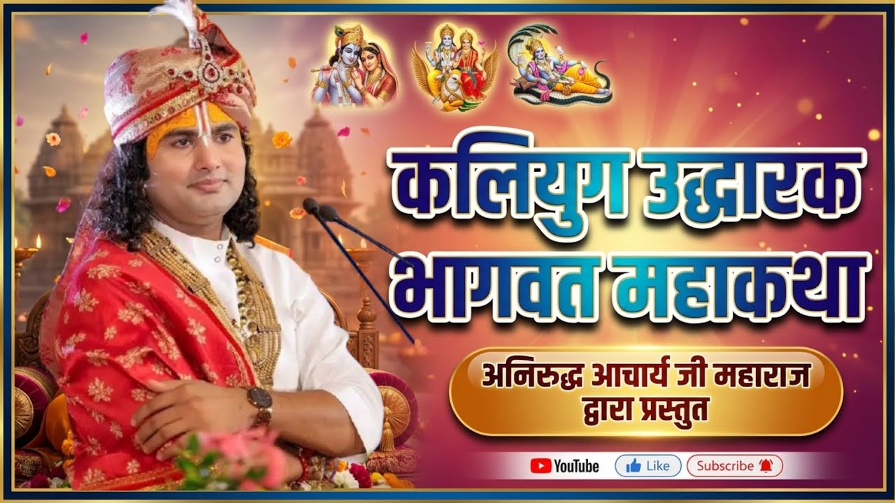 कलियुग उद्धारक भागवत महाकथा💥श्री अनिरुद्ध आचार्य जी महाराज की अमृतमयी कथा #aniruddhacharya #Bhagwat 