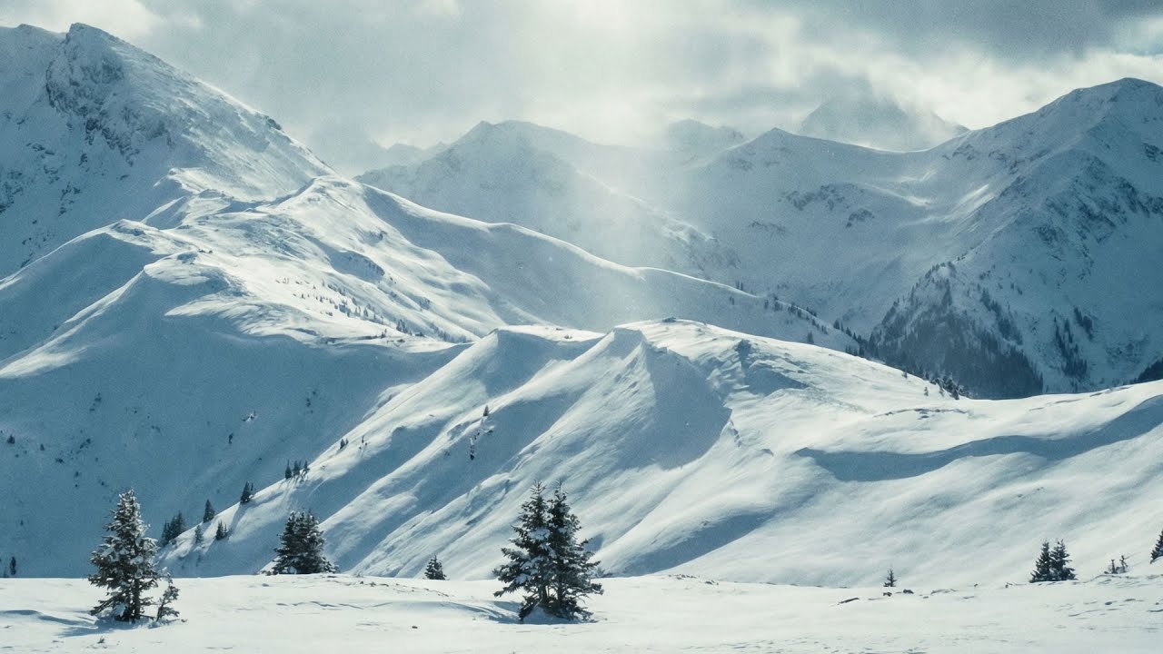 Silent Winter Forest at Dusk ❄️ Relaxing Music & Falling Snow | Cinematic Calm