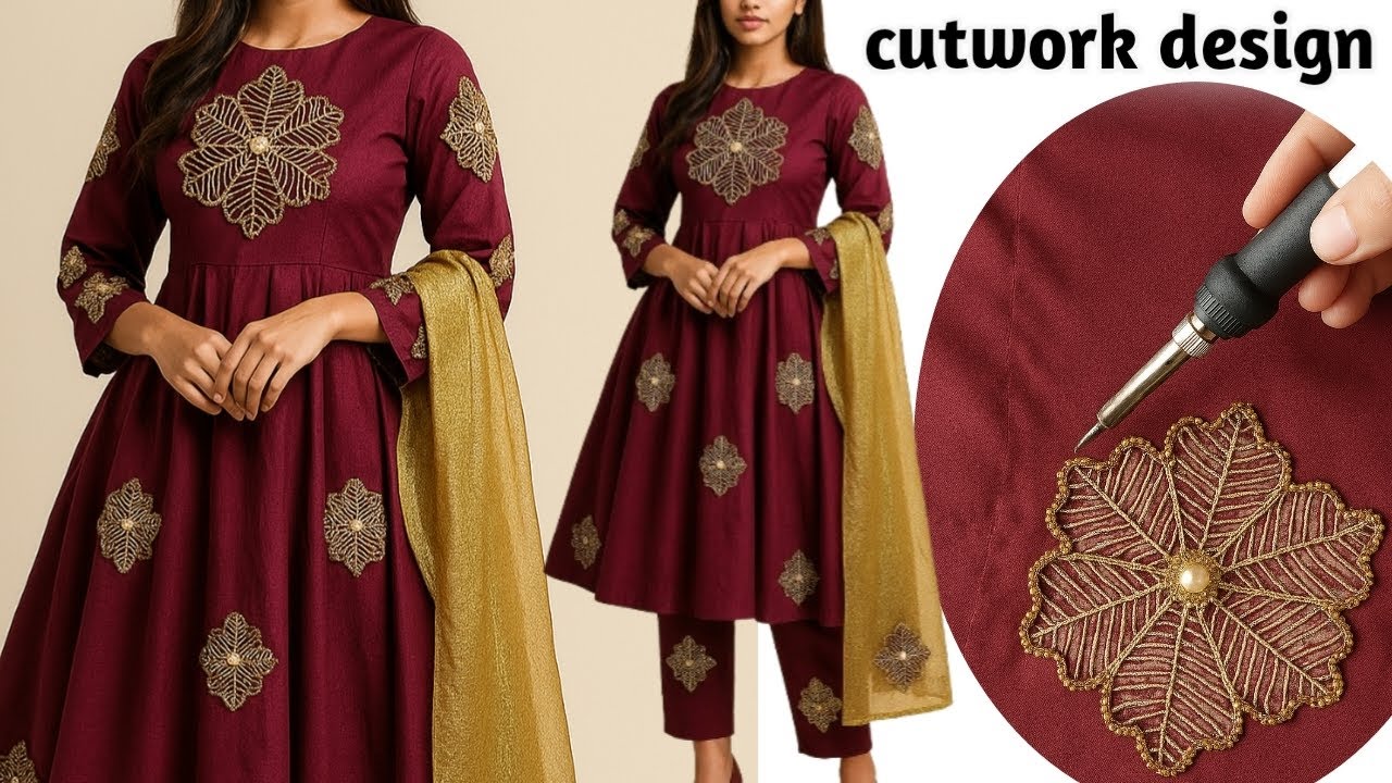 Woollen Thread Work Trouser Frock Design | Stylish Hand Embroidery Dress | Latest Fashion Design2025