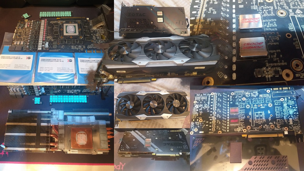 Профилактика видеокарты Zotac Nvidia GeForce 1080ti AMP Extreme Core Edition (ВНИМАНИЕ ВИДЕО ДОЛГОЕ)