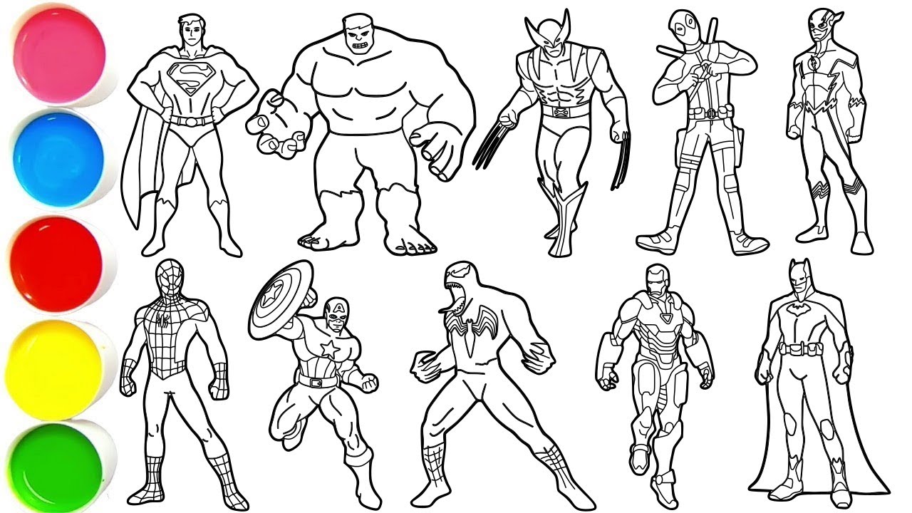 Draw Ten Legendary Superheroes in Minutes - Superman, Hulk, Wolverine, Deadpool, The Flash & others