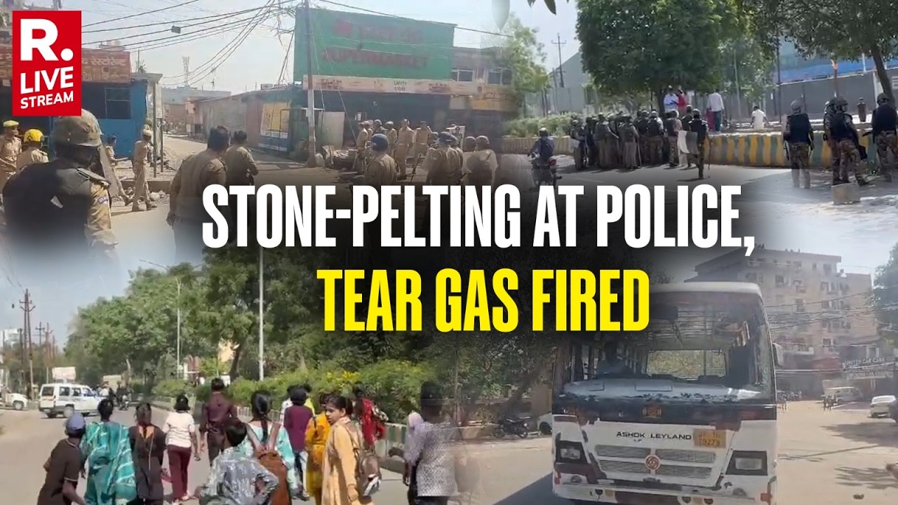 Noida Workers Protest LIVE: Stone-Pelting At Police, Tear Gas Fire And Several Vehicles Vandalized