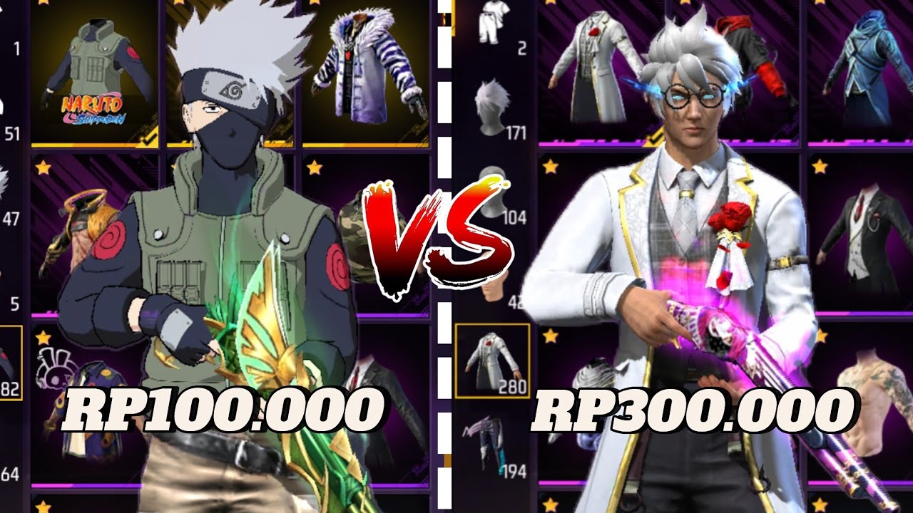 REVIEW AKUN FF HARGA 100.000 VS 300.000 !! ADA SG REAPER🥶🔥