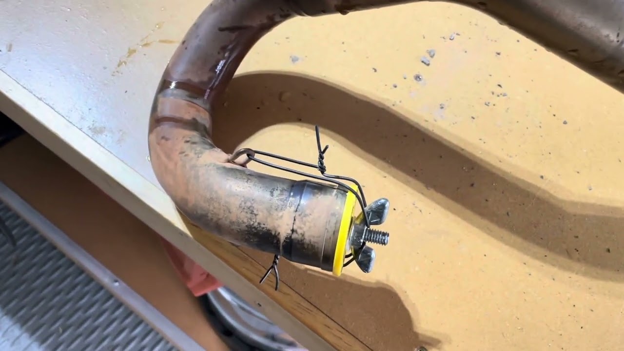 KTM header pipe dent removal