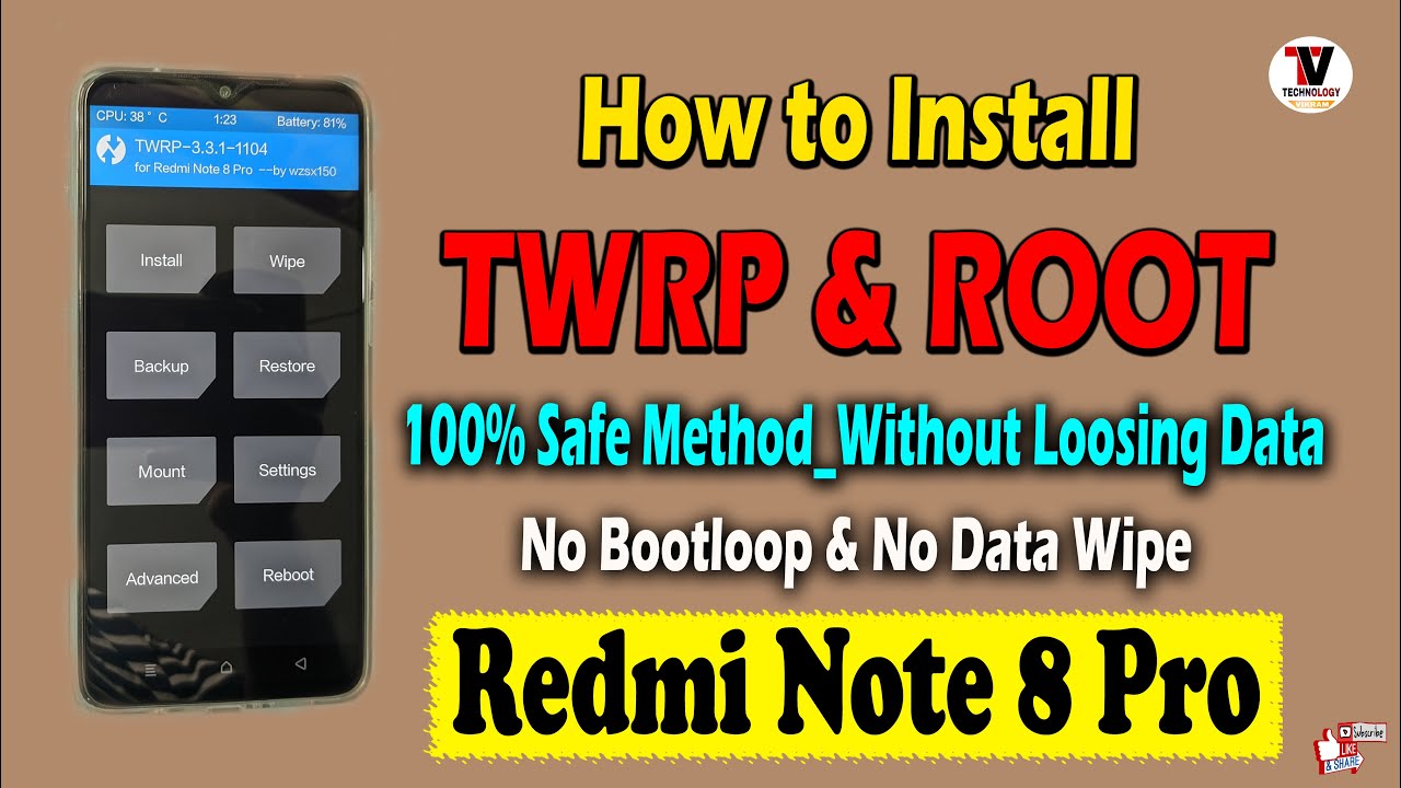 How to Install TWRP and ROOT on Redmi Note 8 Pro | 100% Safe Method | No Bootloop | Best Video |
